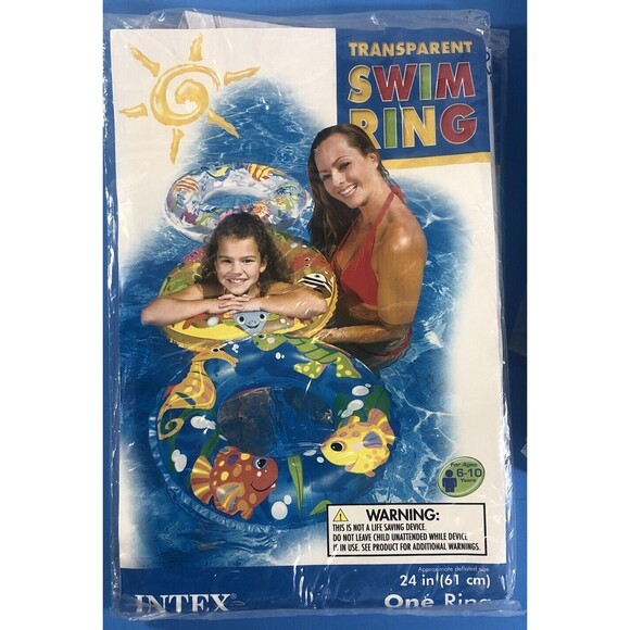 6 Inflatables Beach Pool Swim Rings 24”-30" & 17.5” Beach Balls for Kids 4-10 - Picture 5 of 8